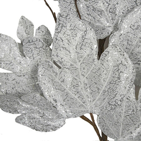 48 Inch Metallic Maple Leaf Spray With Silver Or Gold Patterned Leaves