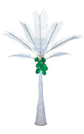 12.5 feet Coconut Palm Tree - White LED Lights