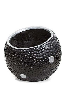 Fiberglass Contempo Vase - Black/Silver