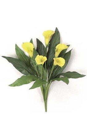 18 inches Calla Lily Bush - 13 Leaves - 5 Flowers