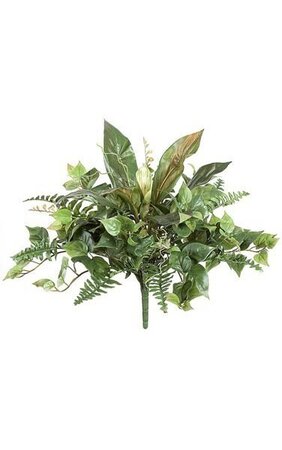 Mixed Foliage Bush with Cordyline, Fishtail Fern, and Philo Leaves