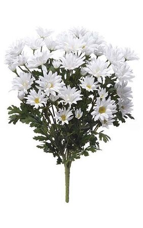 20 inches Daisy Bush - 45 Flowers - White - Bare Stem