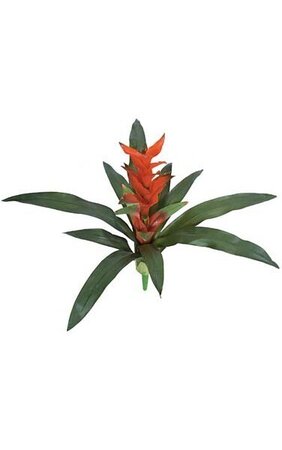 24 inches Guzmania Bush - 14 Green Leaves - FIRE RETARDANT