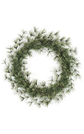 24 inches Hard Needle Butte Pine Wreath - Green Tips