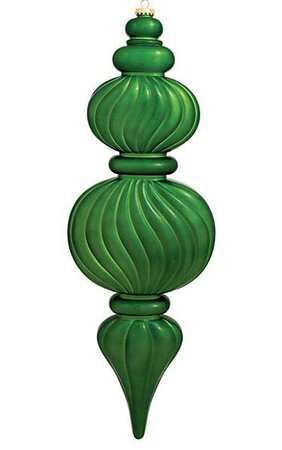 Plastic Shiny Flat Long Drop Ornament - Outdoor UV Paint Finish - Green