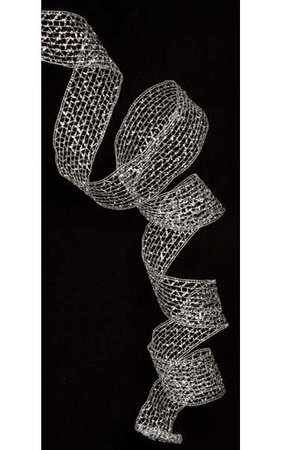 25 feet Tinsel Ribbon Garland - 2.75 inches Width - Silver