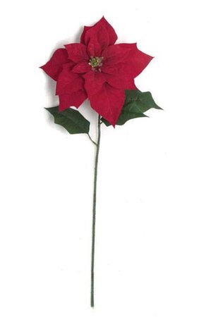 28 inches Poinsettia Stem - 11 inches Flower Width - Red