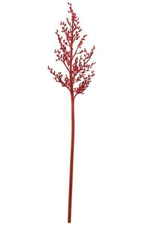 30 inches Plastic Seeded Bromilia Stem - Soft Touch - Red