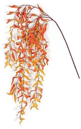 30 inches Fall Weeping Willow Spray - 48 inches OAL - Gold/Orange - FIRE RETARDANT