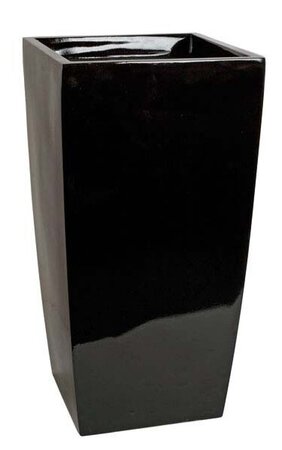 30.5 inches Fiberglass Square Pot - 16.25 inches- Gloss Black