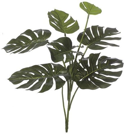 34" Split Leaf Philodendron - 8 Leaves - 26" Width - Green - FIRE RETARDANT