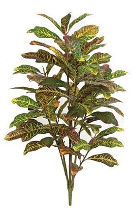 4 feet Croton Plant - Synthetic Trunk - 88 Multi-Colored Leaves