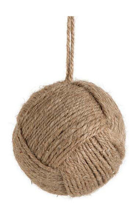 4 inches Rope Ball Ornament - Natural Brown