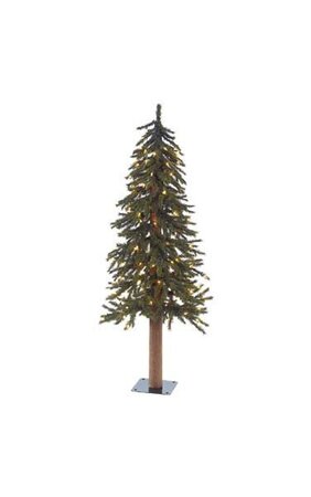 6 feet Alpine Christmas Tree - Natural Trunk - 250 Warm White LED Lights