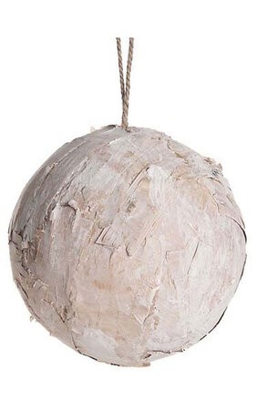 6 inches Styrofoam Birch Ball Ornament - Natural