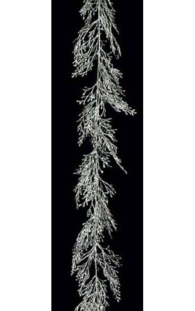 6 feet Plastic Glittered Coral Garland - 5 inches Width - Silver