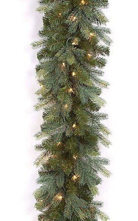 6 feet Mixed Spruce Garland - 150 PE/PVC Green Tips - 50 Clear Lights