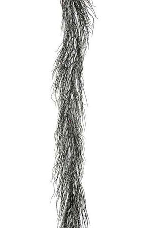 Plastic Seaweed Grass Garland - Black with Purple Glitter Grass Clusters