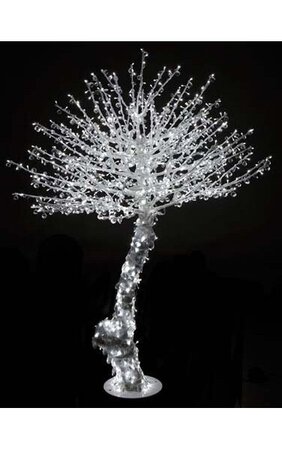 6.5 feet Crystal Tree - 1,010 White 5mm LED Lights - Shapeable Branches - Adaptor Included