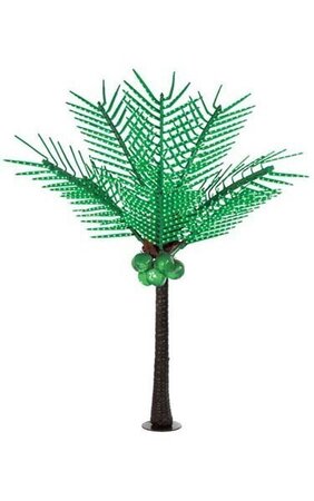 7 feet Coconut Palm Tree - Synthetic Trunk - 1,592 Green LED Lights - 9 Lighted Fronds 9 Plastic ...