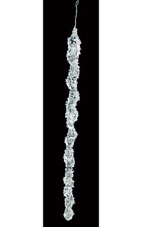 8 inches Plastic Icicle Ornament - Clear - 4 Pieces Per Bag