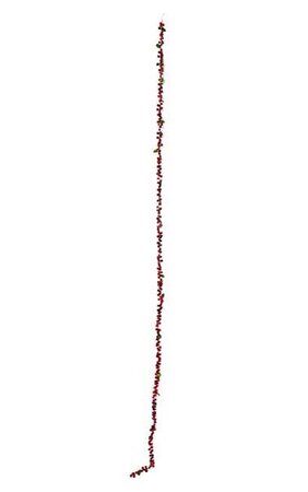 Foam Berry Garland - 18 Natural Touch Green Leaves - Burgundy Berries