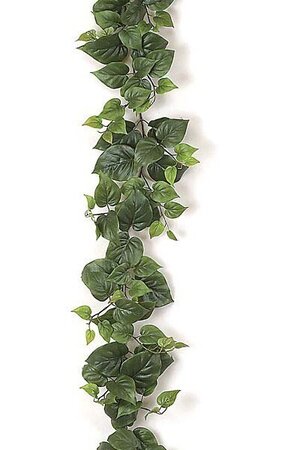 9 feet Philodendron Garland - 186 Leaves - Green