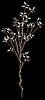 57 inches Glittered Cordyline Spray - Fabric Silver Leaves - Dark Brown