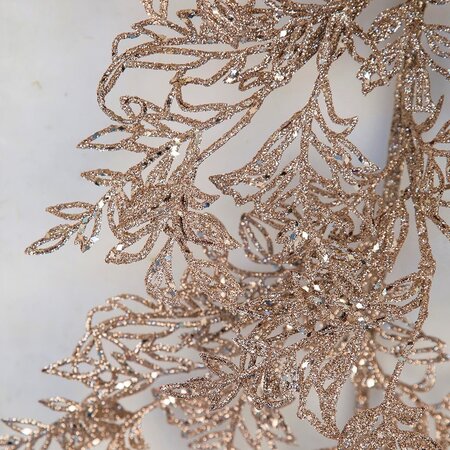 76 Inch Glittered Champagne Leaf Garland