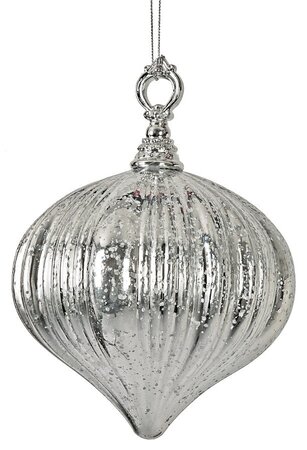 Earthflora's 8 Inch Shiny Red Or Silver Mercury Glass Finish Onion