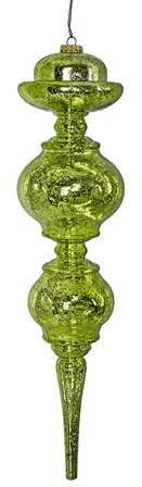 19 Inch Light Green Mercury Glass Finish Finial Ornament