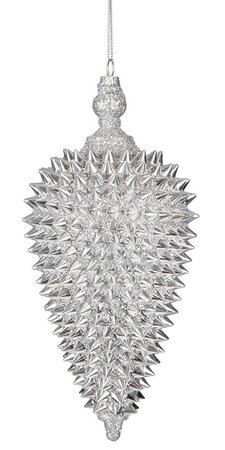 8 Inch Silver Spur Finial Ornament