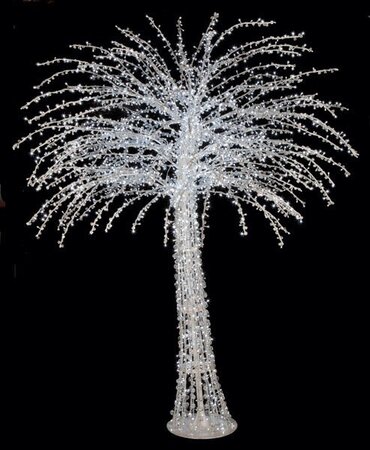 6 feet Crystal Tree - 3,456 Multi-Color 3mm LED Lights - 7 Colors - Shapeable Branches Adaptor Included - Control Box - 2 Remotes