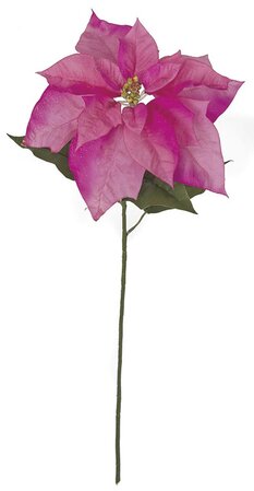 28 Inch Hot Pink Poinsettia Stem