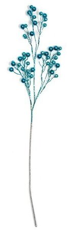 36 inches Glittered Sweet Ball Spray - Blue