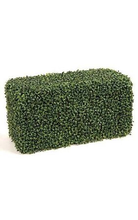12 inches x 24 inches x 12 inches Artificial Boxwood Hedge - Traditional Leaf - Tutone Green