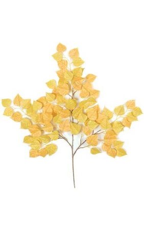 27 inches Cottonwood Branch - 90 Leaves - Yellow