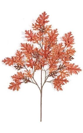 38 inches Pin Oak Branch - 55 Leaves - Orange