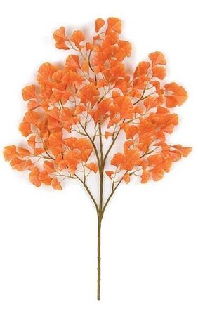 25 inches Mini Gingko Branch - 140 Orange Leaves