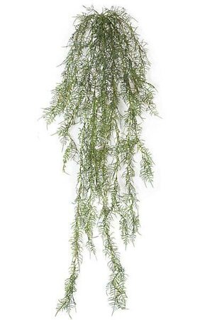 5 feet Plastic Outdoor Hanging Asparagus Bush - Green Leaves - 13 inches Width