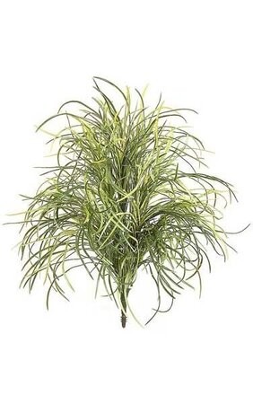 24 inches Plastic Angel Hair Grass Bush - Green/Yellow Leaves - Bare Stem