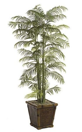 P-63175 7 Artificial feet Areca Palm - Synthetic Trunks - Green - Weighted Base