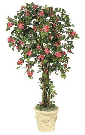 6 feet Artificial Bougainvillea - Natural Trunks - 1,812 Leaves - 811 Flowers - PEACH flower - We...