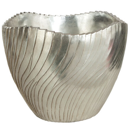 13.5 inches Fiberglass Bowl - 16 inches Inside Diameter - 11 inches Depth - Brushed Silver