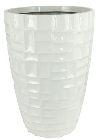 31.5 inches Fiberglass Mosaic Pot - 20 inches Inside Diameter Select Color Gloss White or Gloss B...