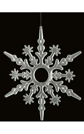 Frosted Acrylic Snowflake Ornament - Clear Available in 8 inches and 12 inches Sizes