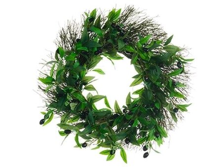 20 inches Olive Wreath  Purple Green