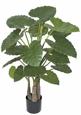 48 inches Alocasia Calidora Plant - Synthetic Trunk - Green- FIRE RETARDANT