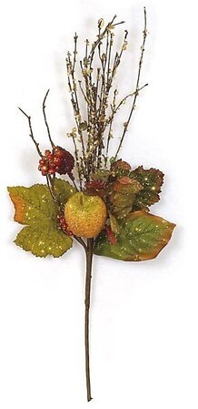 P-86805 17 inches Glittered Fruit/Twig Pick