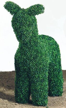 Faux Life Like Plastic Mini Boxwood Large Sheep